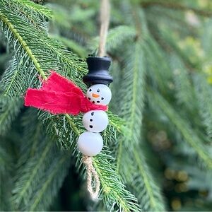 Jolly Bead Snowman Ornament